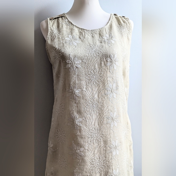 Terzo Millenio 100% Italian Linen Sleeveless Midi Dress Size Small - Picture 4 of 13